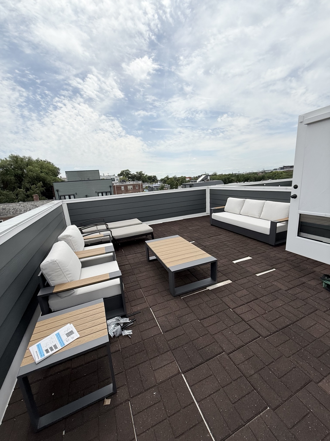 Assembled rooftop patio furniture